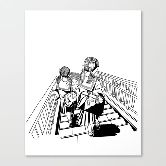 Japanese School Girls Canvas Print