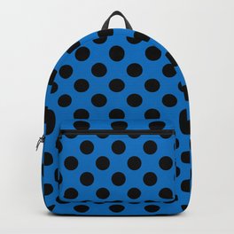 Dots - black on blue Backpack