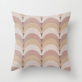 Mid Century Pastel Scallop Pattern  Throw Pillow