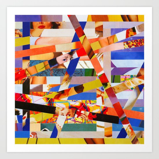 Jacqueline (stripes 7) Art Print