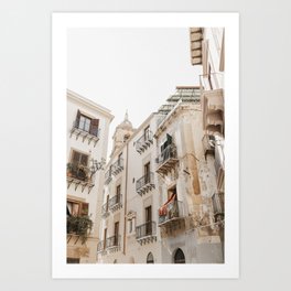 Beautiful Buildings of Palermo | Sicilian travel photography, dreamy Italy wall art  Art Print