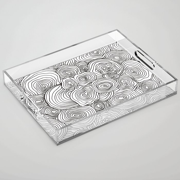 But is it a Topographic pattern? black on white Acrylic Tray