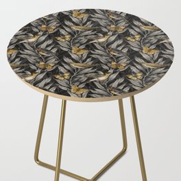 Gold & Gray Birds & Butterflies Side Table