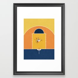 Basketball Vibes  Framed Art Print | Minimalism, Coach, Hoops, Player, Basketballer, Aerial, Abstract, Illustration, From Above, Digital 