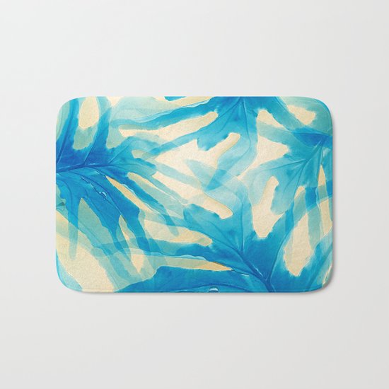 Monstera leaves Bath Mat