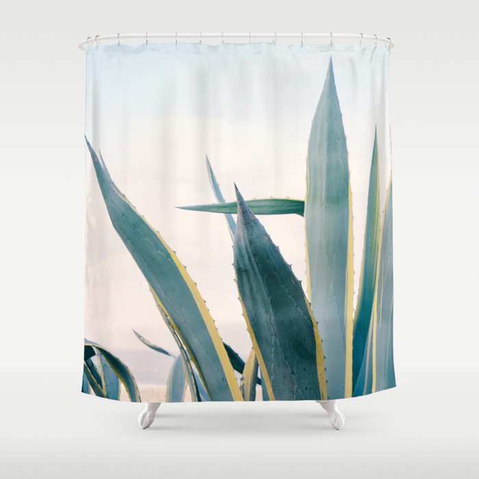 Coastal Agave Cactus Shower Curtain