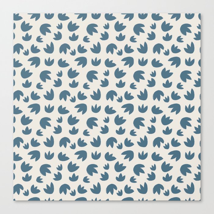 Flower Bulb - 01 - Inky Blue on Alabaster White Canvas Print