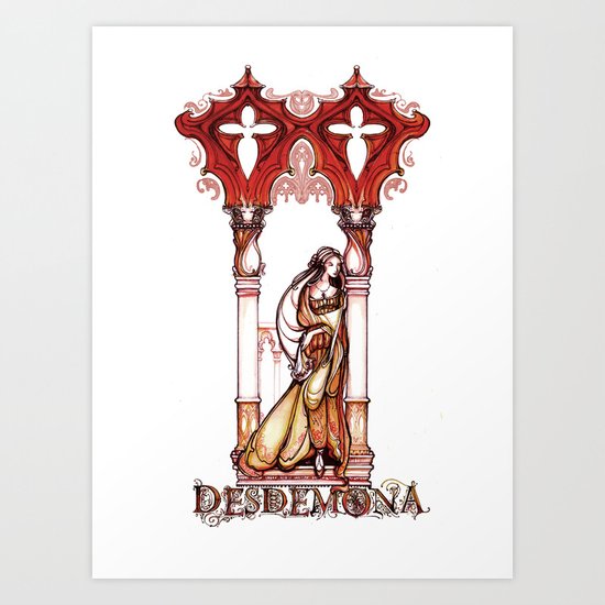 Desdemona - Othello Shakespeare Illustration Art Print
