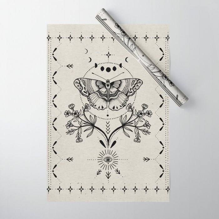 Magical Moth Wrapping Paper by InGa ART Society6
