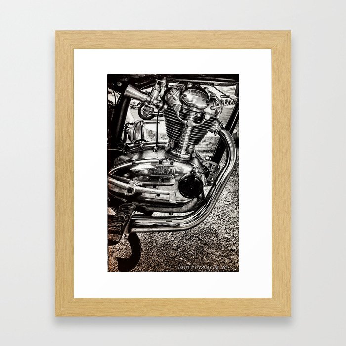 Vintage Motorcycle Engine Framed Art Print