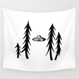 UFO in spruces Wall Tapestry