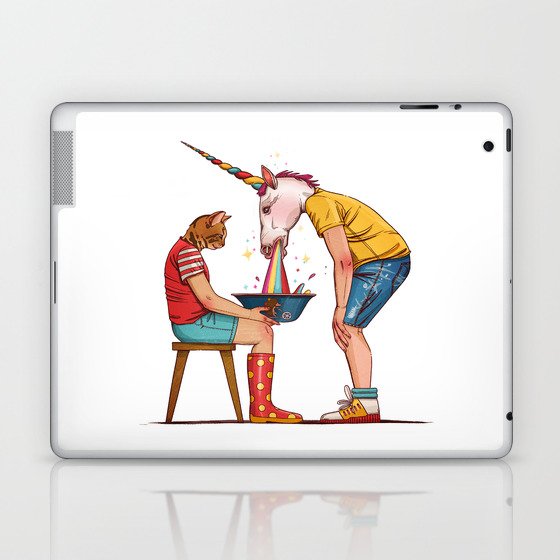 Unicorn and the cat Laptop & iPad Skin