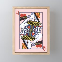 Queen of Wine - Queen of Hearts With Red Wine Framed Mini Art Print