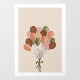 Terracotta Balloons Art Print