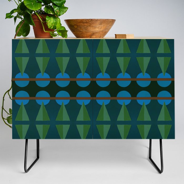 Triangle Moon P Green Two Credenza