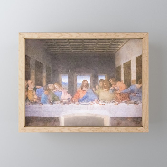 The Last Supper mural  - Leanoardo  Da Vinci - Italy Framed Mini Art Print