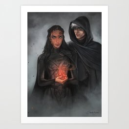 Vala & Xavyn by Gabriella Bujdoso - Fallen Flame book series  Art Print