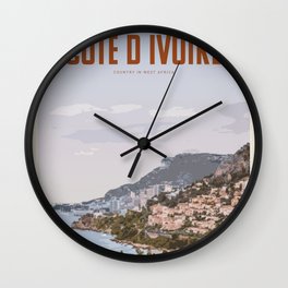 Visit Cote D ivoire Wall Clock | Travelposter, Retro, Westafrica, Travel, French, Europe, Cotedivoire, Abidjan, Ivorycoast, Yamoussoukro 