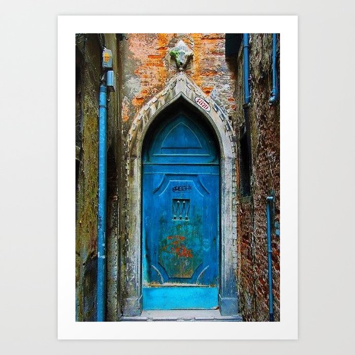 Beautiful Egyptian Blue European Doorway Photograph Art Print
