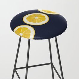 Citron - Lemon on Dark Blue Art Design Pattern  Bar Stool
