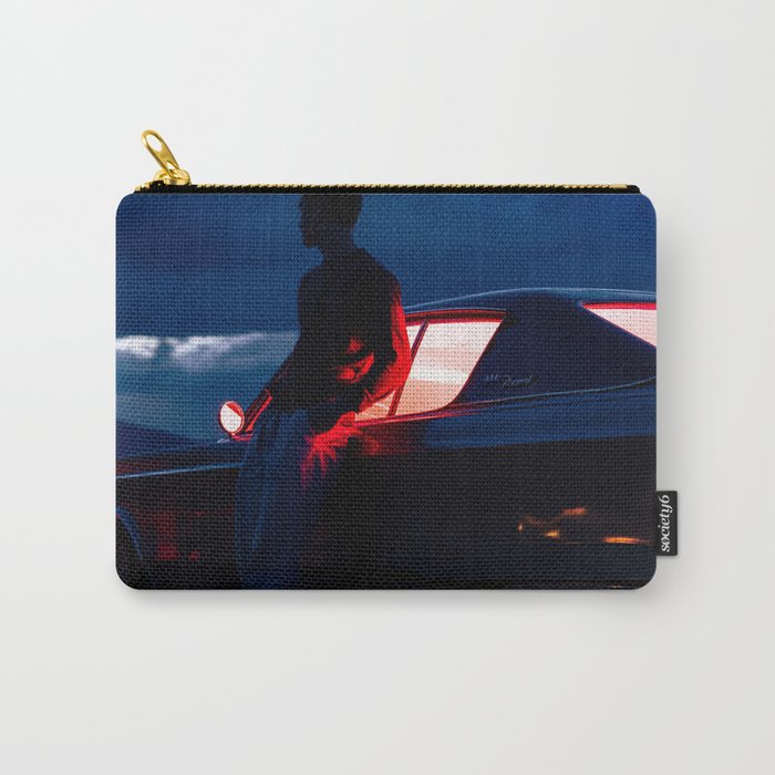 Vintage American Muscle Car street race showdown at sunset color photograph / photography poster posters Carry-All Pouch