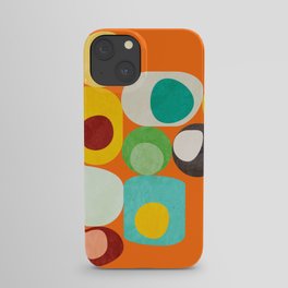 Geometric mid century modern orange shapes iPhone Case
