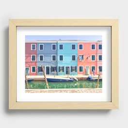 Colorful Burano Homes Recessed Framed Print