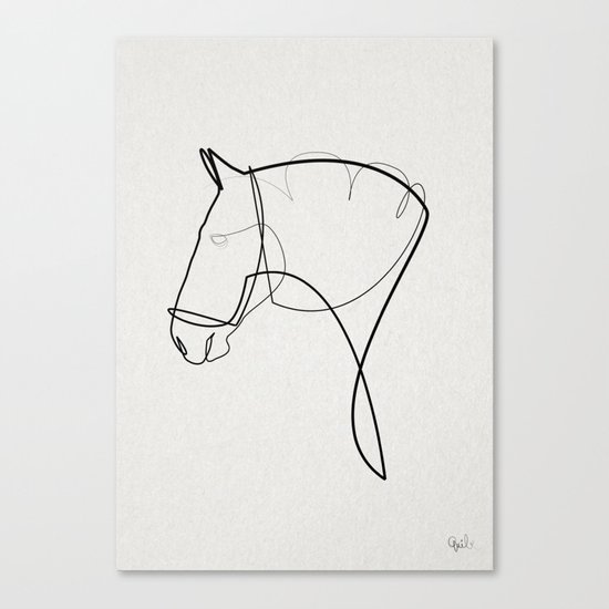 One line Horse 1403 Canvas Print