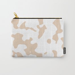 Large Spots - White and Pastel Brown Carry-All Pouch