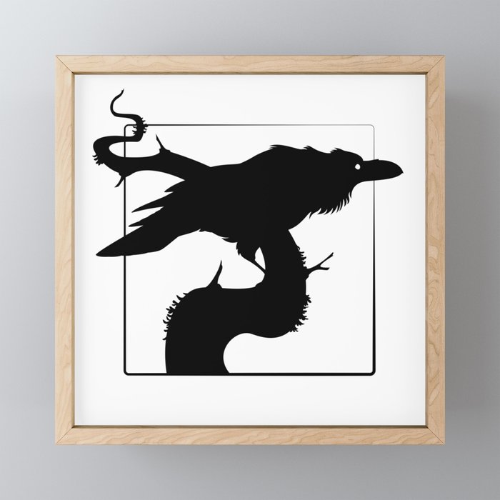 Raven Silhouette III Framed Mini Art Print