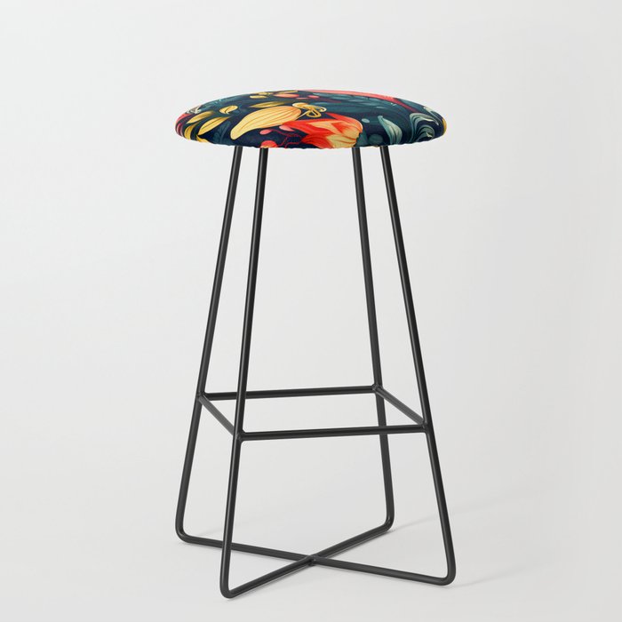 Exquisite Floral Interior Design - Embrace Nature's Beauty in Your Space Bar Stool