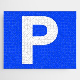 Letter P (White & Blue) Jigsaw Puzzle
