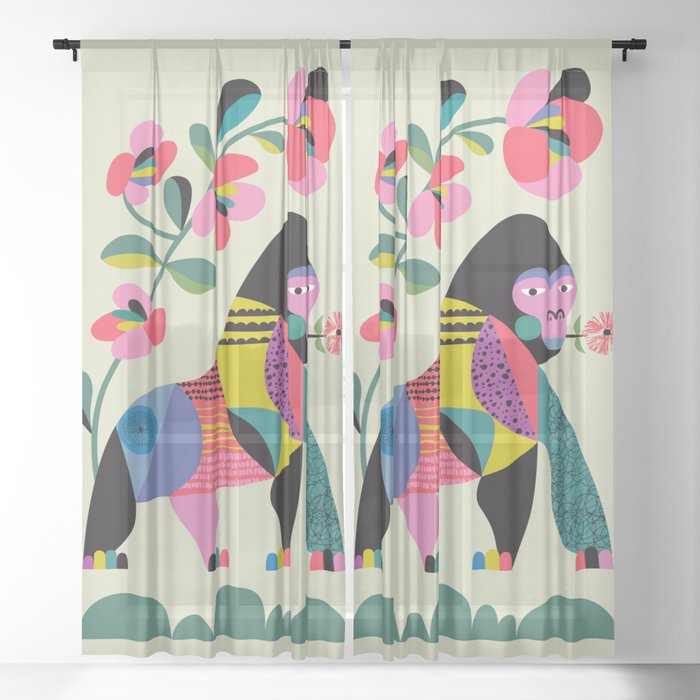 Modern Gorilla Sheer Curtain