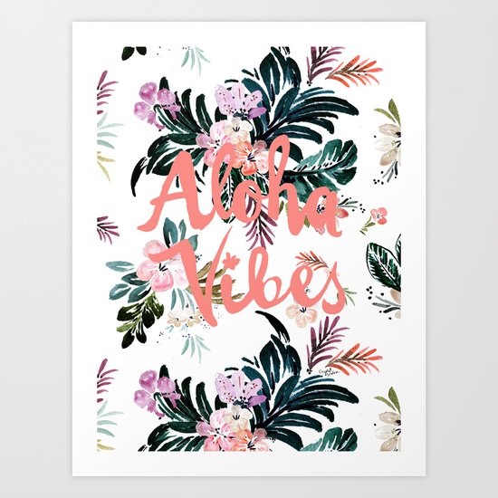 Aloha Vibes Tropical - light Art Print