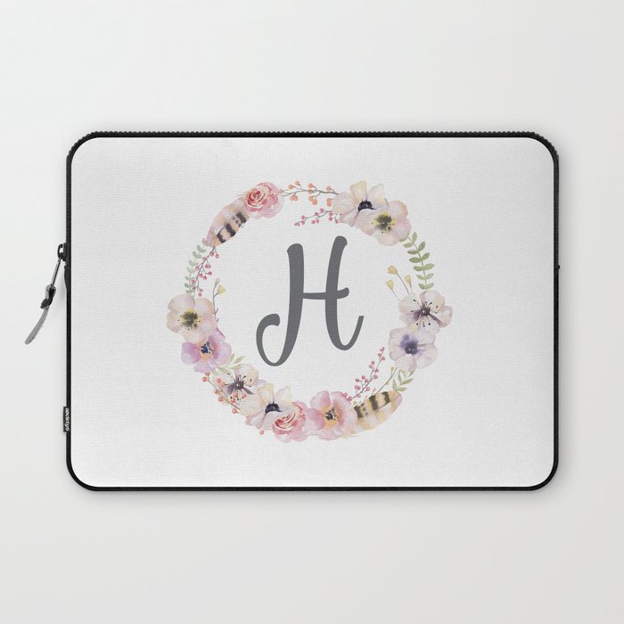 Floral Wreath - H Laptop Sleeve