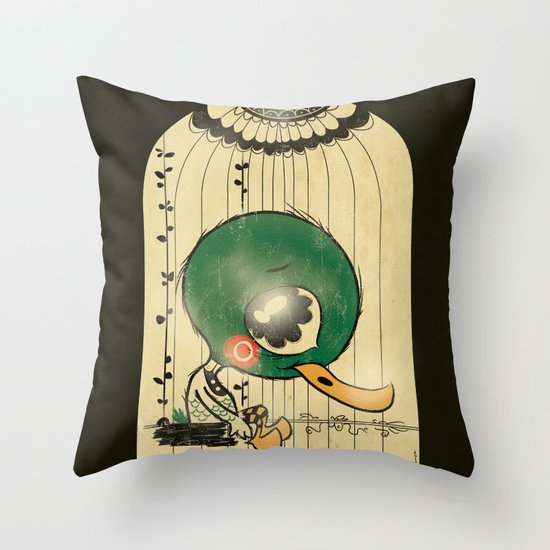 Chinese Idiom: Sitting Duck 插翅难飞 Throw Pillow