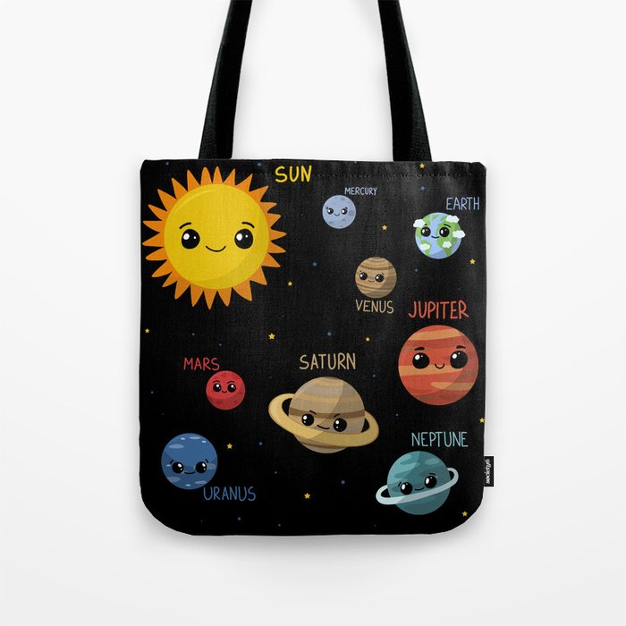 Kawaii Solar System Tote Bag