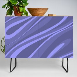 Fluid Vibes Retro Aesthetic Swirl Abstract in Periwinkle Purple Credenza
