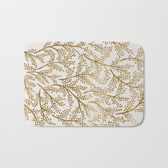 Gold Branches Bath Mat