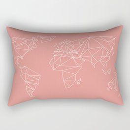 geo world map blush - geometrical world map - mundo Rectangular Pillow
