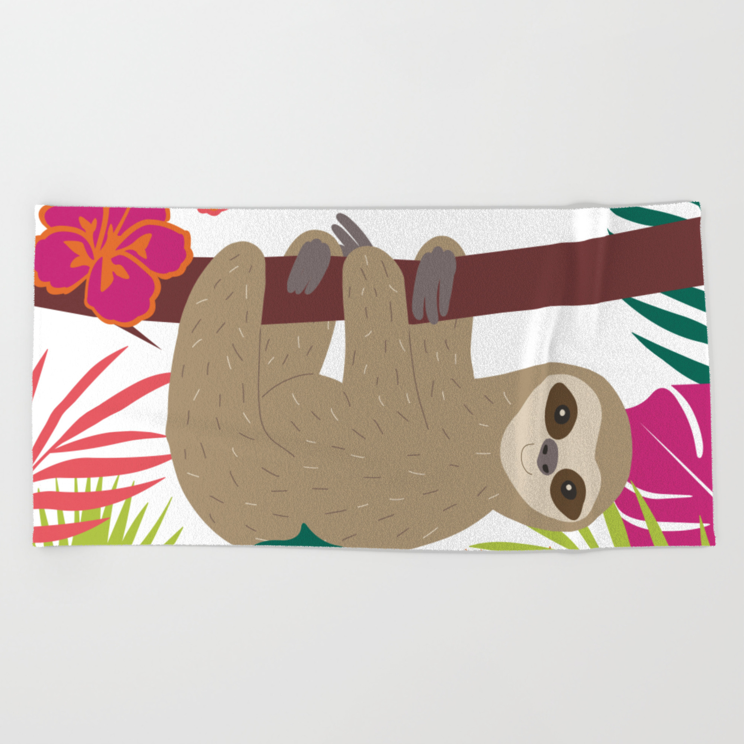 Sloth Club Licensed Beach Towel 60in by 30in 