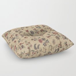 Antique Chintz Floral Bird Pattern 1700s Floor Pillow