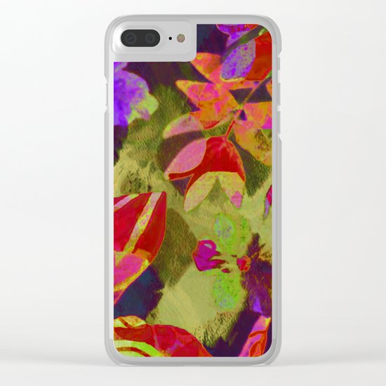 colorful floral with purple accent Clear iPhone Case