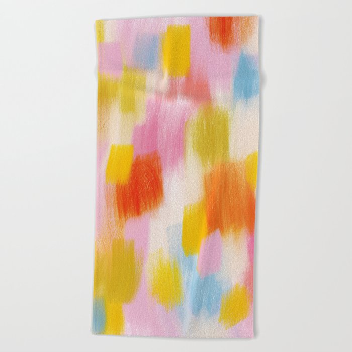 Colorful Brush Strokes Beach Towel