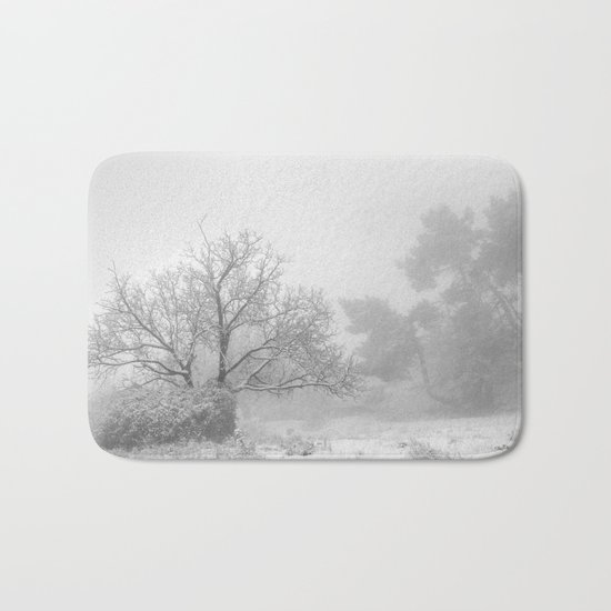 "Into the snowy forest". Foggy mountains Bath Mat