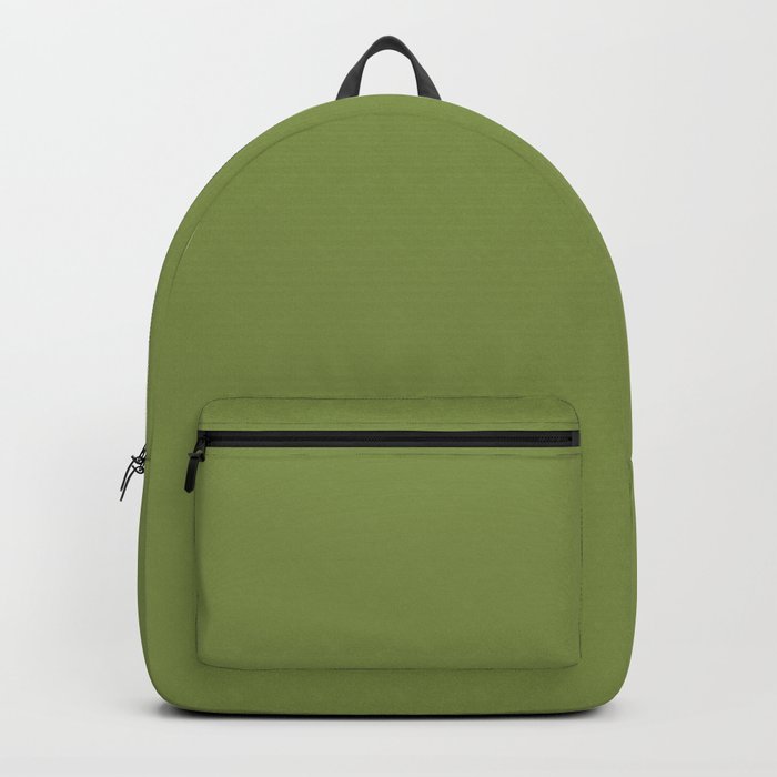 Dark Green-Yellow Solid Color Pantone Peridot 17-0336 TCX Shades of Green Hues Backpack