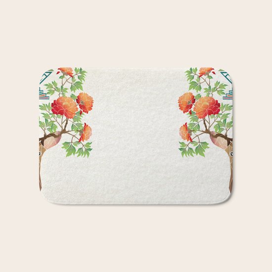 deer flowers Bath Mat