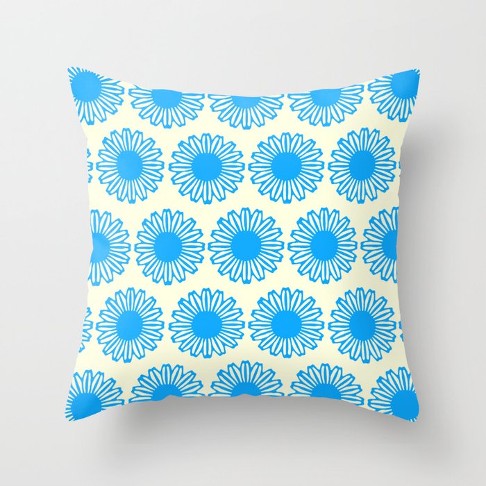 Vintage Flower_Turquoise Throw Pillow