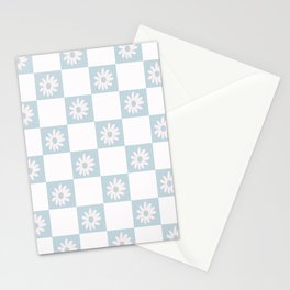 Vintage Floral Checkered Pattern Stationery Card