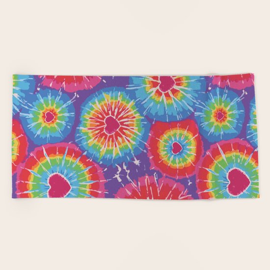 Love Tye Dye Beach Towel